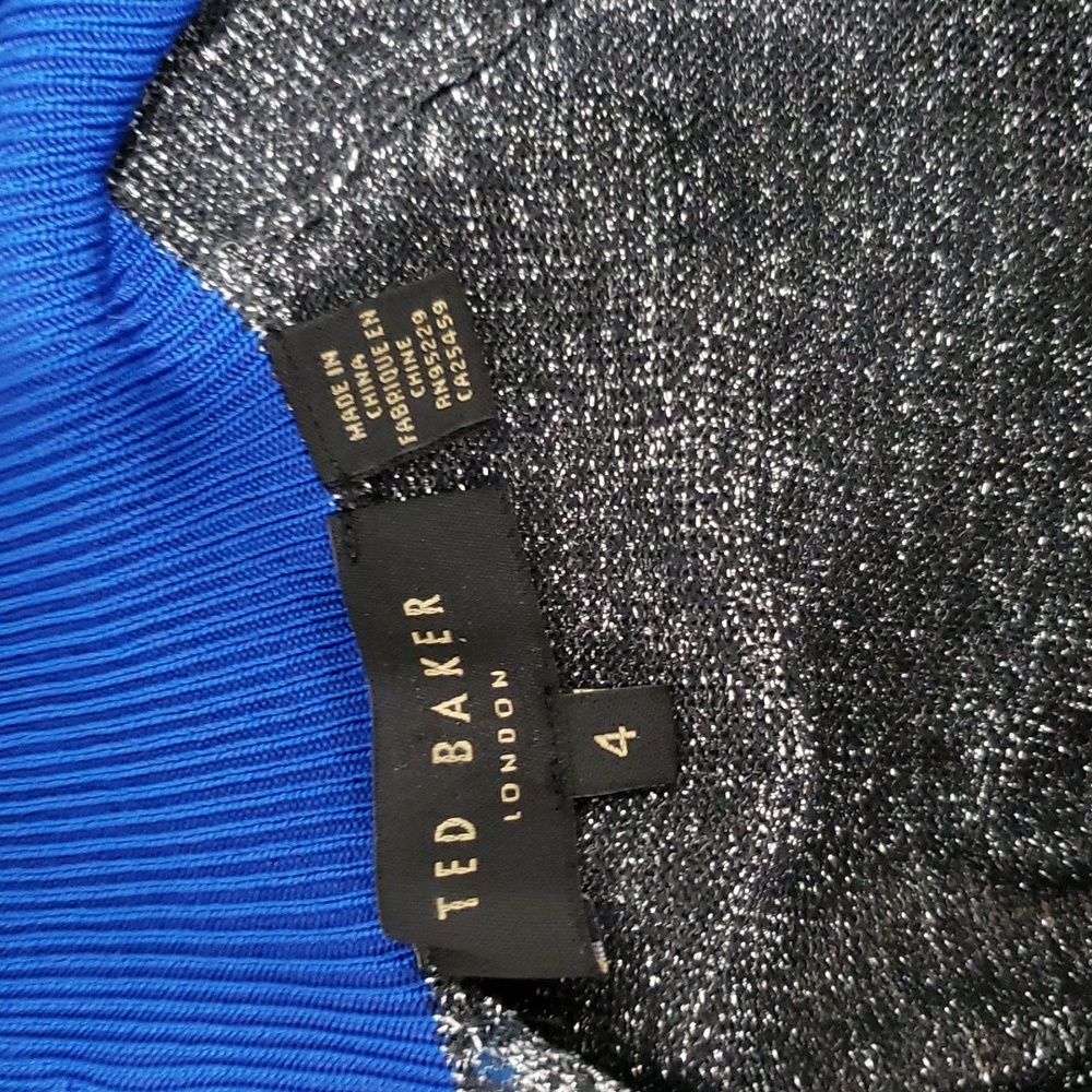 Ted Baker Noaleen Metallic Dress Sz 10  (Ted sz 4) - Picture 7 of 8